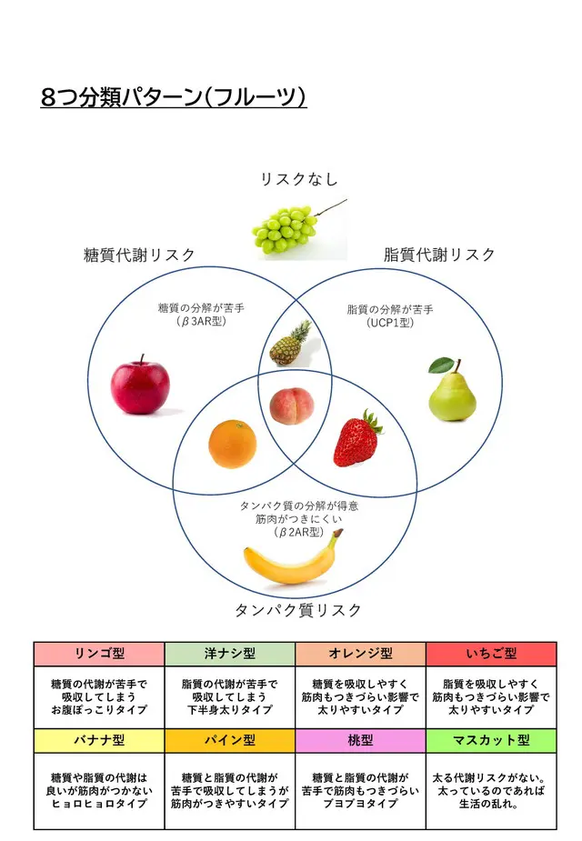 8つの分類パターン(フルーツ)